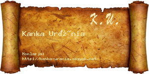 Kanka Uránia névjegykártya
